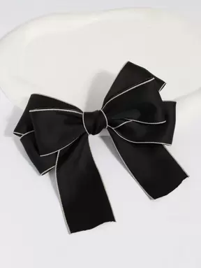 1pc Colorful Fashionable Bow Hair Clip For Women, Suitable For Daily Wear (Random Spring Clip With/Without Letter Engraved), School Stuff, Elegant, College, Winter Outfit For Women, Bows, Cute