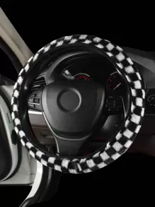 1入組長毛絨汽車方向盤套 - 彩色 - 查看 1