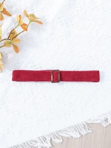 女孩愛心貼布腰帶燈芯絨半身裙