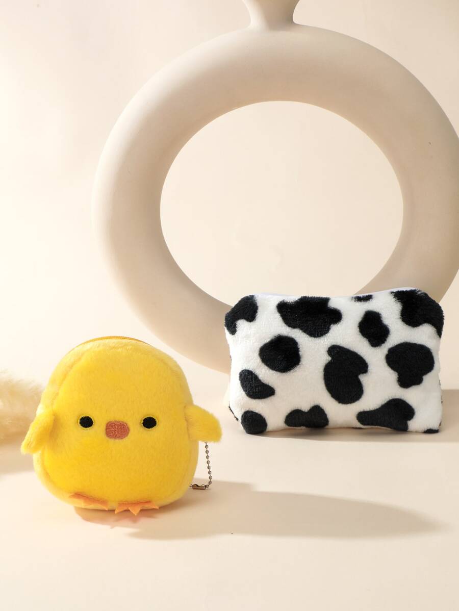 2pcs Cow Pattern Coin Purse SHEIN USA