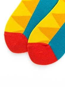 Hombres Calcetines de tripulación con estampado de cuadros - Multicolor - Ver 4