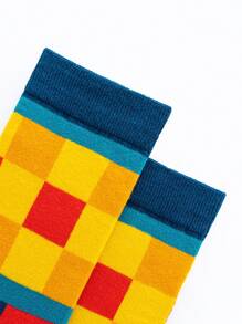 Hombres Calcetines de tripulación con estampado de cuadros - Multicolor - Ver 5