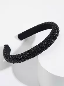 Rhinestone Decor Vintage Elegant Headband Suitable For Daily, Dating, Going Out Headbands Tiaras,Hairband,Hair Hoop, Black Hair Accessories Head Accessories - Black - View 2