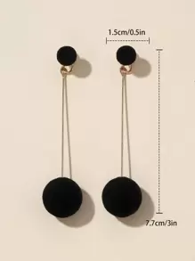 Ball Decor Earring Jackets - Black - View 3