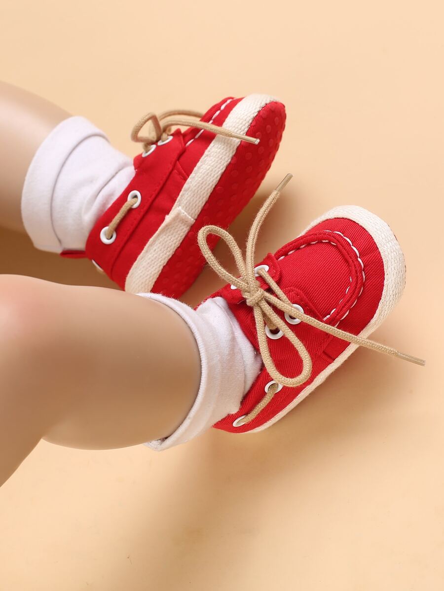 Baby Lace-up Front Flat Oxfords - Red - View 1