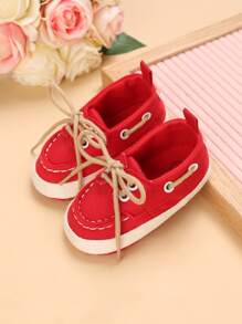 Baby Lace-up Front Flat Oxfords - Red - View 3