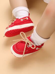 Baby Lace-up Front Flat Oxfords - Red - View 5