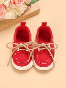 Baby Lace-up Front Flat Oxfords - Red - View 6