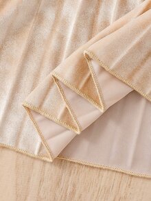 小女童荷葉袖百褶下擺繫腰帶洋裝