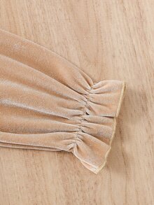 小女童荷葉袖百褶下擺繫腰帶洋裝