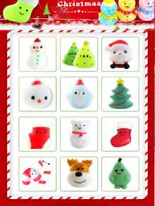 Christmas 12pcs Random Santa Claus Design Pet Toy Set - Multicolor - View 3