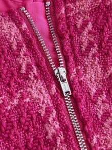 SHEIN MOD Plaid Print Pearls Beaded Cami Top Without Top - Hot Pink - View 7