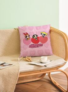 The Powerpuff Girls | ROMWE Cartoon Graphic Cushion Cover, Cute Throw Pillow Case, Pillow Insert Not Include, For Sofa, Home Decor - Multicolor - View 3