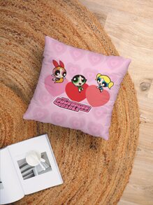 The Powerpuff Girls | ROMWE Cartoon Graphic Cushion Cover, Cute Throw Pillow Case, Pillow Insert Not Include, For Sofa, Home Decor - Multicolor - View 6