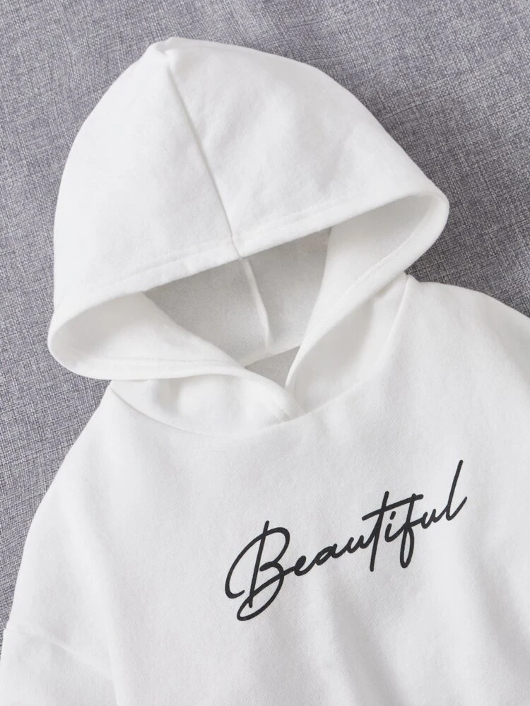 Teens Tween Girl' White Knitted Sweatshirt With Letter Embroidery, Loose Fit Casual College Style Versatile Sweatshirt,In Fall/Winter