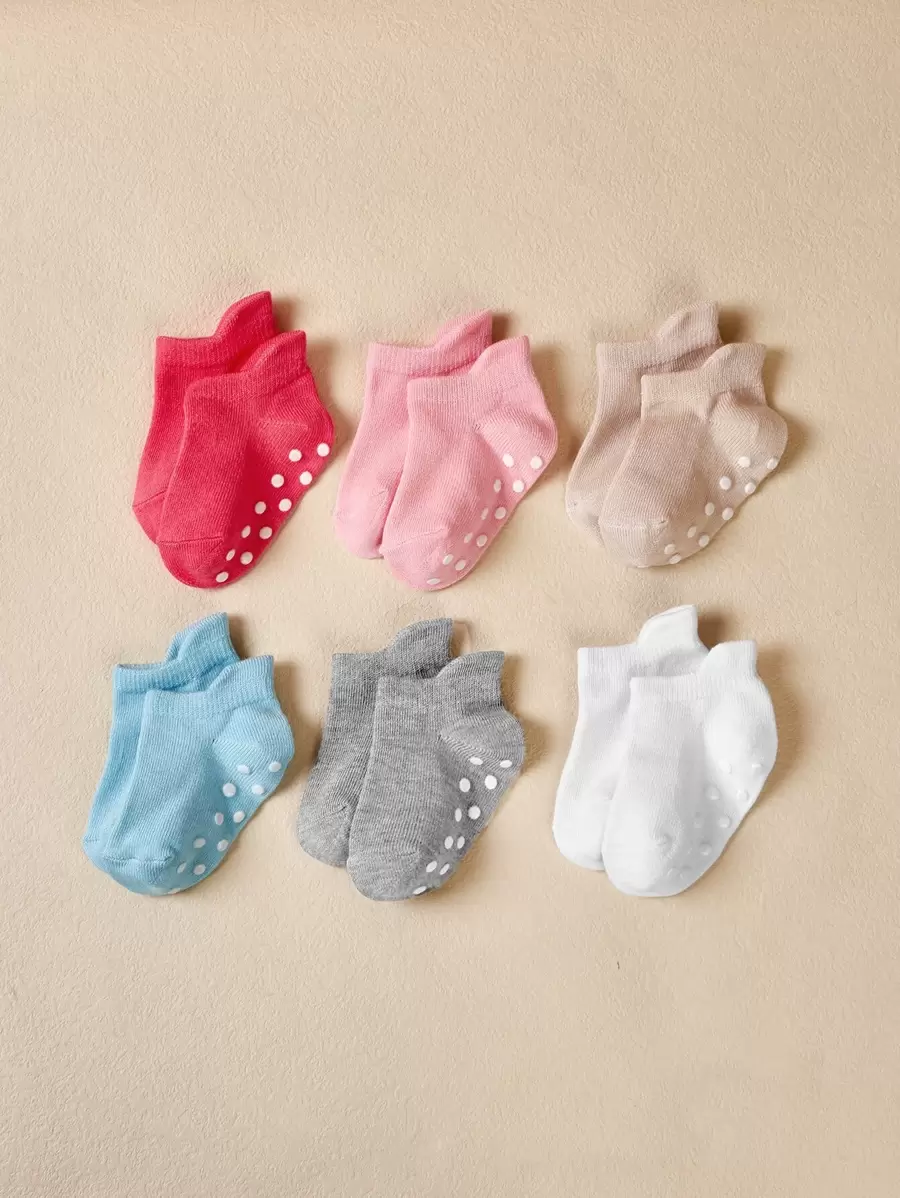 6雙嬰兒防滑襪子 - 彩色 - 查看 1