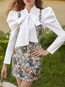 SHEIN MOD Patchwork Print Cami Dress - Multicolor - View 1