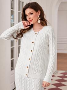 Modelyn Cable Knit Cardigan & Sweater Dress