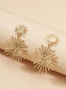 Radiation Drop Earrings - Yellow Gold - View 2