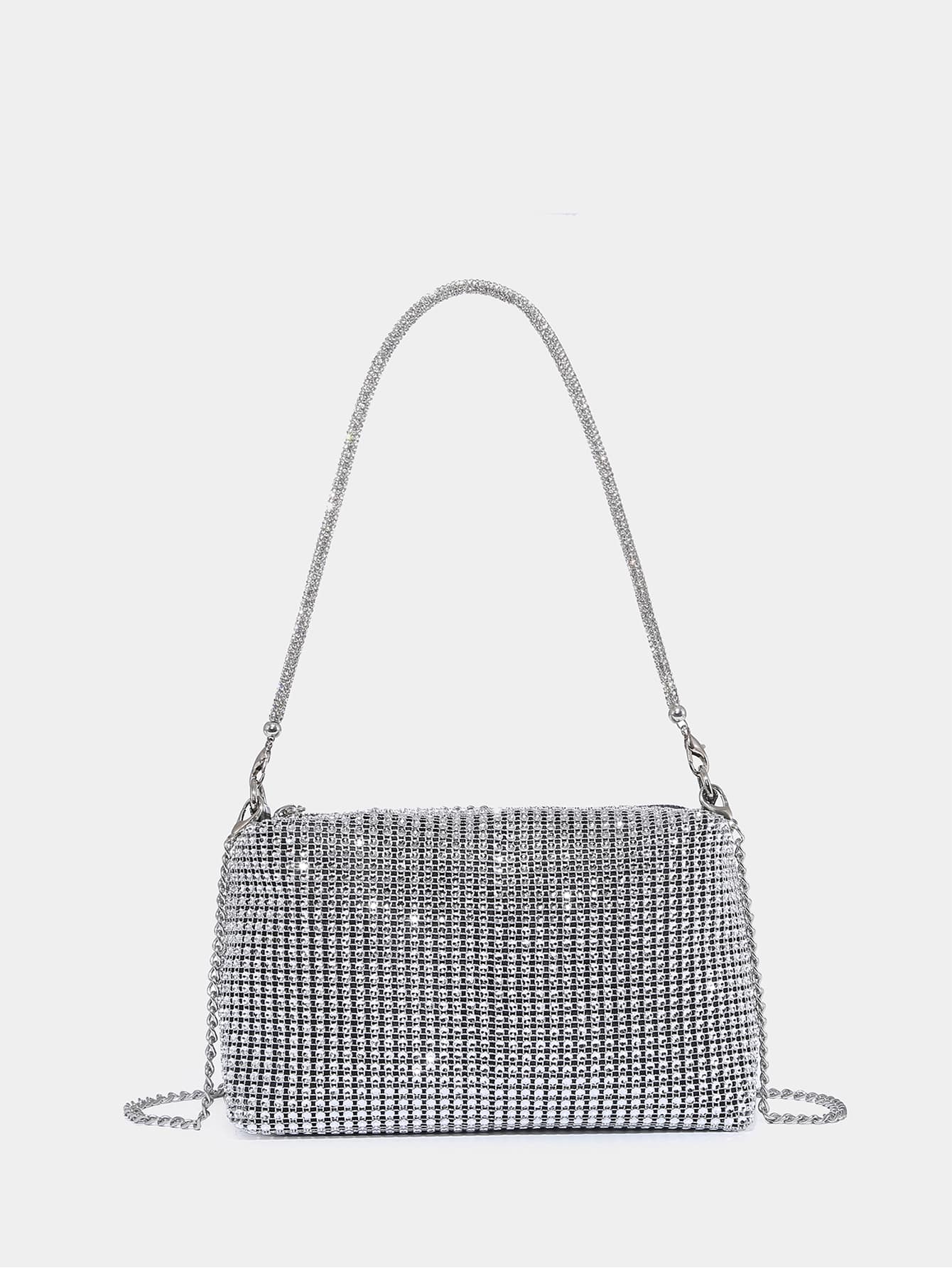 Lightweight, Business Casual Rhinestone Decor Bucket Bag Mini Drawstring Design, Clear Bag Faux Pearl Bag Evening Bag, Dinner Bag Glamorous, Elegant, Exquisite, Quiet Luxury Rhinestone For Party Girl, Woman, Bride Perfect For Party, Dinner/Banquet Christmas Party Dress, Glamorous Rhinestone Bag, Perfectly Matching With Bridal Party, Best Choice Elegant Bag For Bridal Shower ,Wedding , Wedding