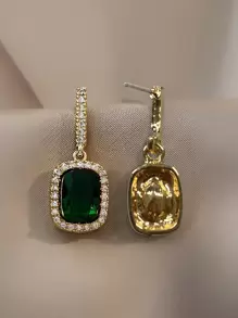 Rhinestone Decor Drop Earrings - Multicolor - View 2