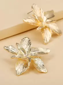 花朵耳钉 情人节、妈妈、母亲、母亲节、礼物 - 金黃色 - 查看 3