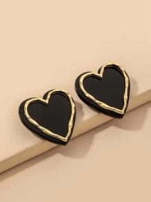 Andkiss Heart Design Stud Earrings Valentines - Multicolor - View 1