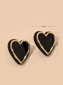 Andkiss Heart Design Stud Earrings Valentines - Multicolor - View 3
