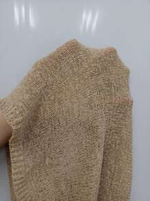 SHEIN Swim Long Exquisite Vacation Music Festival With Deep V-Neck, Spaghetti Straps, Open Back And Stylish Cover Up Dress,Summer Beach - Khaki - View 8