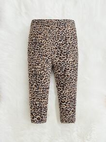 SHEIN Leap Crew Baby Girl Leopard Print Leggings - Multicolor - View 2