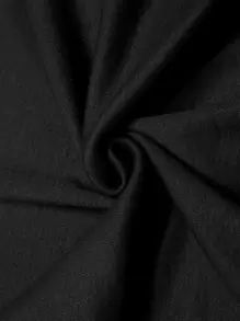 男士素色高領T恤 - 黑色 - 查看 5