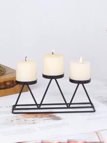 1pc Iron Art Matte Metallic Finish European Style Candle Holder For Wedding, Dinner Party Home Decor (fits 5cm Diameter Candles) - Black - View 5