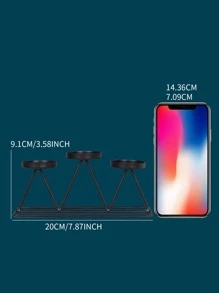 1pc Iron Art Matte Metallic Finish European Style Candle Holder For Wedding, Dinner Party Home Decor (fits 5cm Diameter Candles) - Black - View 6