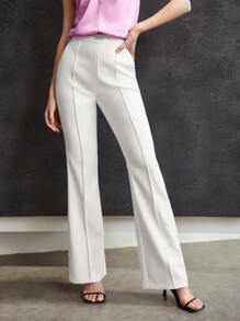 MOTF PREMIUM VISCOSE SEAM FRONT SUIT PANTS - White - View 2