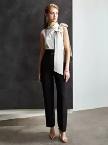 MOTF PREMIUM Pantalon De Costume À Taille Froncée