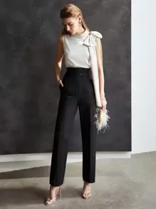MOTF PREMIUM Pantalon De Costume À Taille Froncée