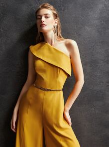 MOTF PREMIUM 闊腿連體褲不附腰帶 - 黃色 - 查看 3