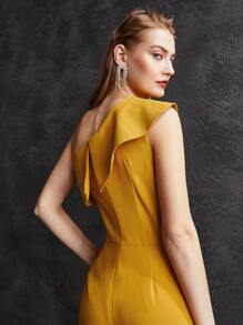 MOTF PREMIUM 闊腿連體褲不附腰帶 - 黃色 - 查看 4