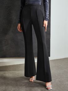 MOTF PREMIUM Đường may Quần ống loe - màu đen - Xem 8