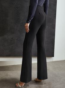 MOTF PREMIUM Đường may Quần ống loe - màu đen - Xem 3