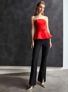 MOTF PREMIUM BOW BELT TUBE TOP - Red - View 8