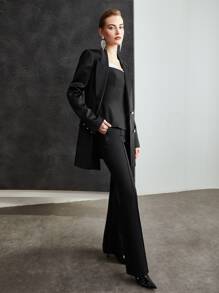 MOTF PREMIUM Hai tông màu Lay động Cami ngọn - màu đen - Xem 5