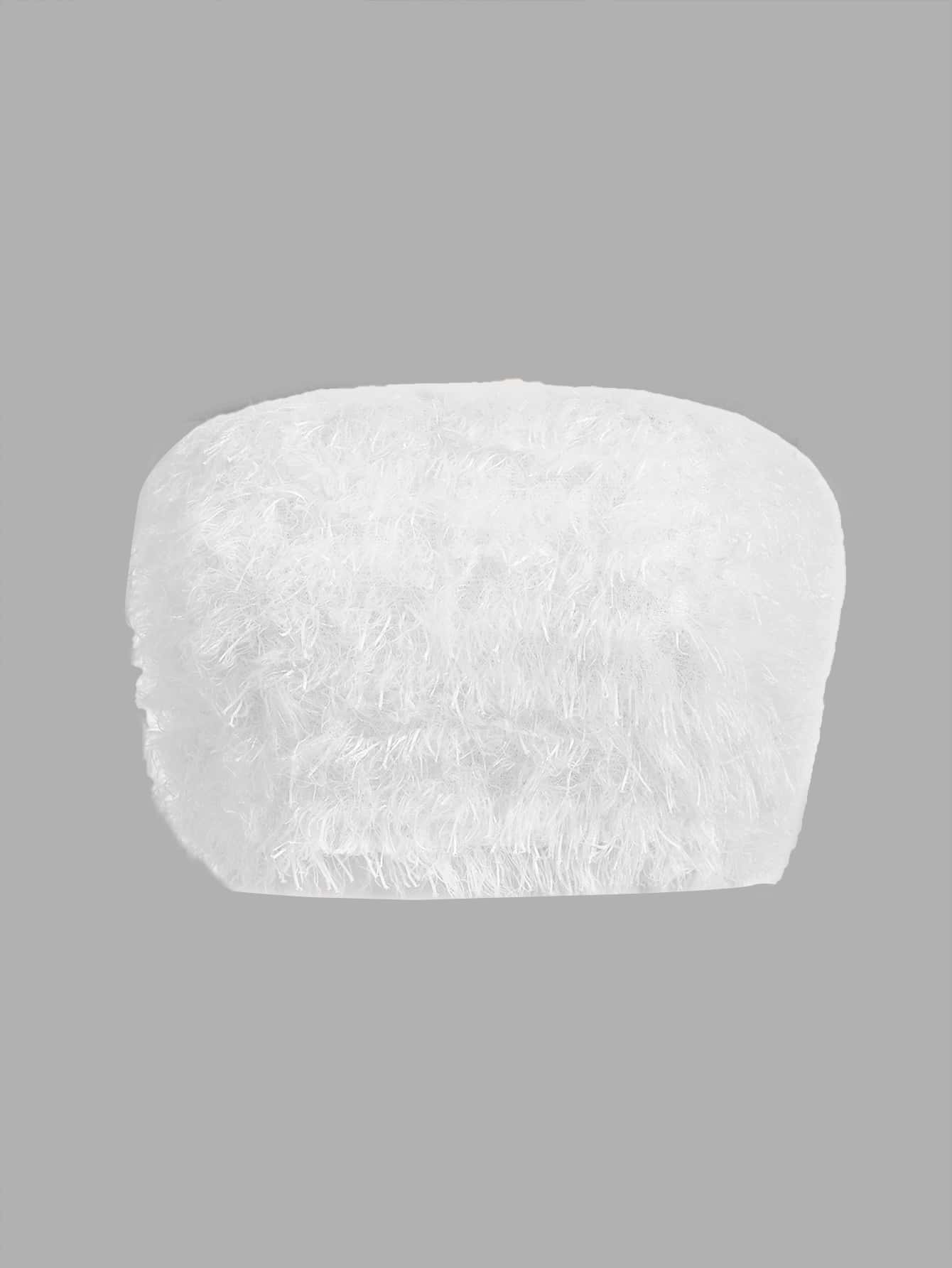 SHEIN BAE Top tubo corto unicolor de peluche - Blanco - Ver 1