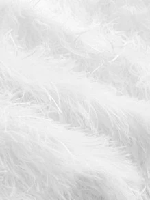 SHEIN BAE Top tubo corto unicolor de peluche - Blanco - Ver 4