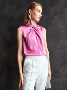 MOTF GATHERED MOCK NECK TOP - Pink - View 2