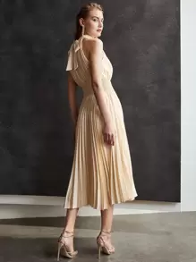 MOTF PREMIUM Plisse Dây Váy tao nhã - Rượu sâm banh - Xem 4