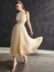 MOTF PREMIUM Plisse Dây Váy tao nhã - Rượu sâm banh - Xem 6