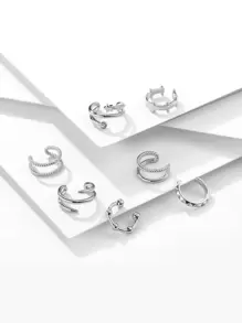 7pcs Minimalist Ear Cuff - Silver - View 4