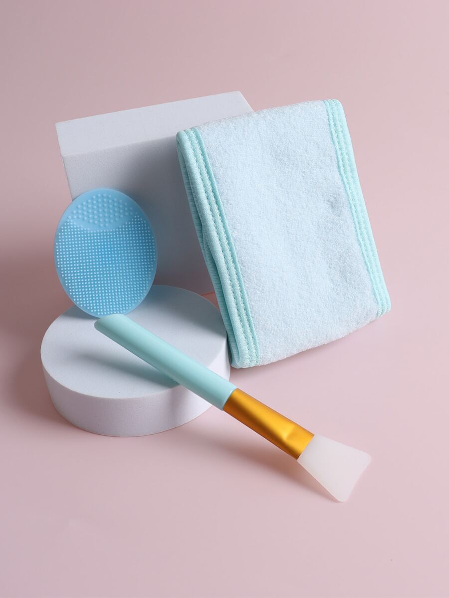 3pcs Facial Sheet Brush Set - Blue - View 1