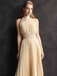 MOTF PREMIUM Plisse Dây Váy tao nhã - Rượu sâm banh - Xem 8